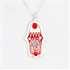 Orange  Hamsa Necklace by Ester Shahaf