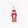 Wheat branch red  Hamsa Necklace by Ester Shahaf