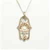 Siver & White  Hamsa Necklace by Ester Shahaf