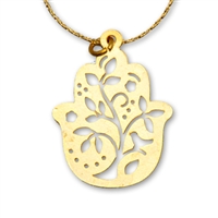 Tree Hamsa Necklace by Ester Shahaf