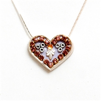 Purple Silver Heart Pendant by Ester Shahaf