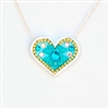 Turquoise Silver Heart Pendant by Ester Shahaf