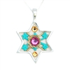 Colorful Star of David Necklace