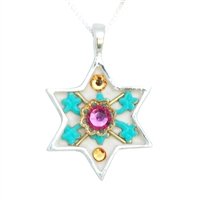 Colorful Star of David Necklace