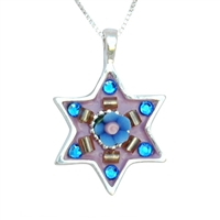 Colorful Star of David Necklace