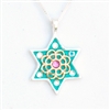 Green Star of David Necklace