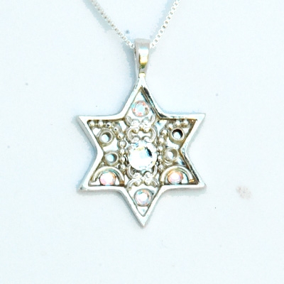 Silver Star of David Necklace