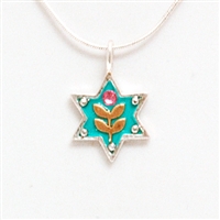 Wheat Branch Star of David Necklace - Small by Ester Shahaf
