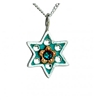 Star of David Necklace With Flower by Ester Shahaf