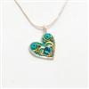 Blue Small Silver Heart Pendant by Ester Shahaf