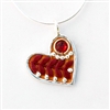 Red Small Silver Heart Pendant by Ester Shahaf