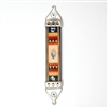 Hamsa Wood & Pewter Mezuzah Case by Ester Shahaf