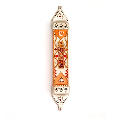 Cooper Wood & Pewter Mezuzah Case by Ester Shahaf