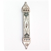 Blue Wood & Pewter Mezuzah Case by Ester Shahaf