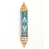 Blue Wood & Pewter Mezuzah Case by Ester Shahaf