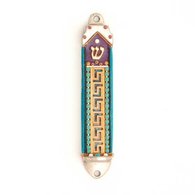 Greek Patern Mezuzah Case by Ester Shahaf