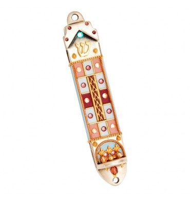 Pink Modern Mezuzah Case by Ester Shahaf