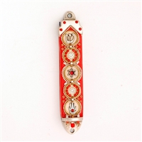 Red Mezuzah Case by Ester Shahaf