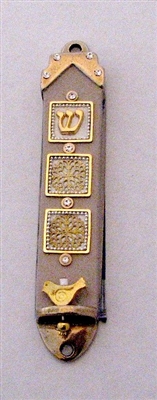 Beige Mezuzah Case by Ester Shahaf