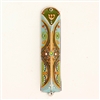 Green & Blue Triangle Mezuzah Case by Ester Shahaf