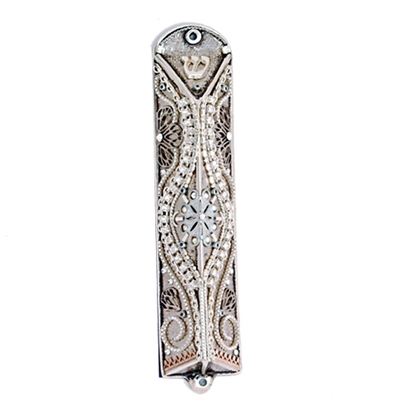 Silver Triangle Mezuzah Case by Ester Shahaf