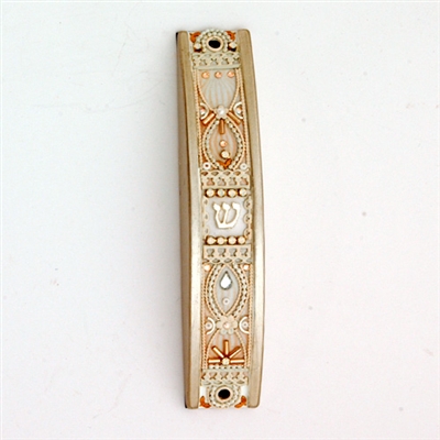 Gold Arched Mezuzah Case by Ester Shahaf