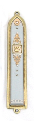 Basic Grey Oriental Mezuzah Case by Ester Shahaf