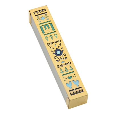 Flowers Jewish Mezuzah Case by Ester Shahaf