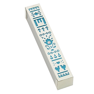 Silver Flowers Mezuzah Case by Ester Shahaf