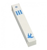 Dove Mezuzah Case - Silver & Blue by Ester Shahaf