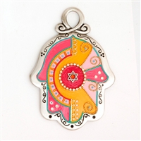 Multicolor Star of David Hamsa Hand by Ester Shahaf