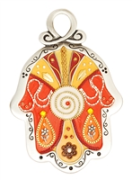 Orange Hamsa Hand by Ester Shahaf