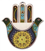 Two Doves Hamsa Hand by Ester Shahaf