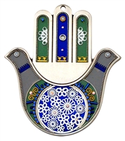 Two Doves Hamsa Hand by Ester Shahaf