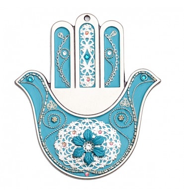 Blue Hamsa Hand by Ester Shahaf