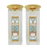 Star of David Shabbat Candlesticks - Light Blue by Ester Shahaf