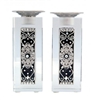 Black & White Shabbat Candlesticks by Ester Shahaf