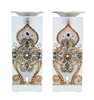 Golden Crystal Shabbat Candlesticks by Ester Shahaf