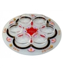 Hand Painted Passover Seder Plate - Red by Ester Shahaf