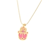 Small Pink Love Hamsa Necklace by Ester Shahaf