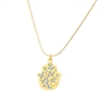 Small White Tree Hamsa Necklace by Ester Shahaf