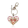 Heart Keyring by Ester Shahaf - White with Hamsa
