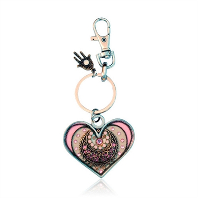 Pink Heart Keyring by Ester Shahaf