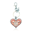 Heart Keyring by Ester Shahaf - Pink with Doves