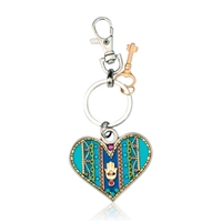 Turquoise Heart Keyring by Ester Shahaf