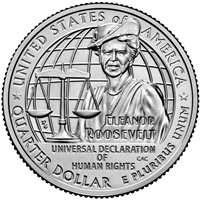 2023 - P and D Eleanor Roosevelt, American Women Quarter Series 2 Coin