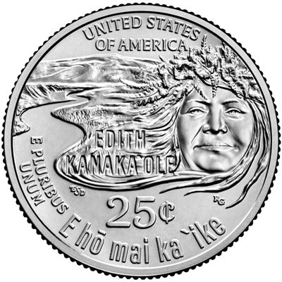 2023 - P and D Edith Kanaka'ole, American Women Quarter Series 2 Coin