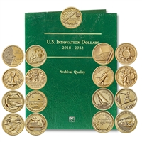 2018 - 2022 D Mint First 17 Coins of American Innovation Dollars in U.S. Innovation Dollar Folder - Holds 57 Coins