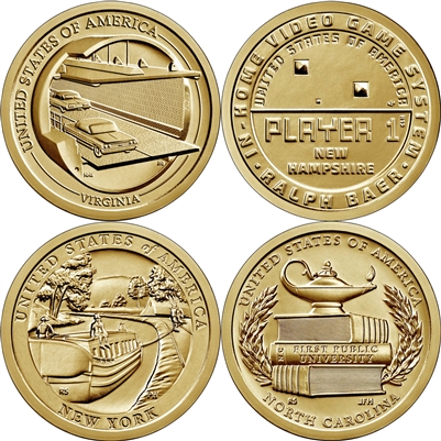 2021 D American Innovation 4 Coin Set $1 Coins - Denver Mint