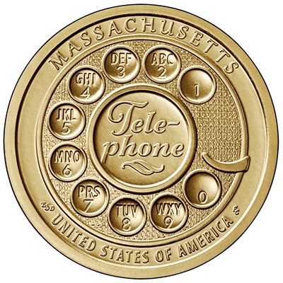 2020 American Innovation Massachusetts - Invention of the Telephone $1 Coin - P and D 2 Coin Set